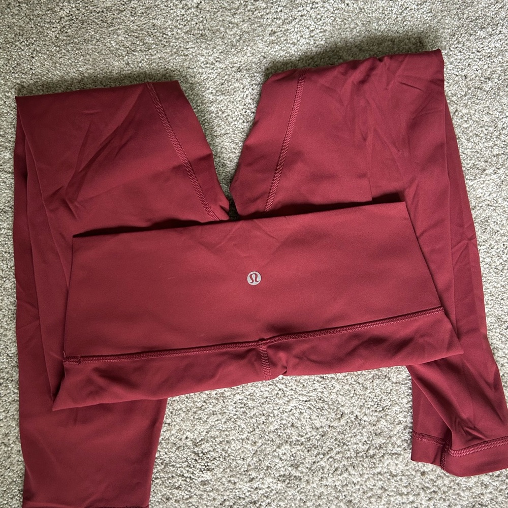 Lululemon Athletica Burgundy High-Waisted Leggings